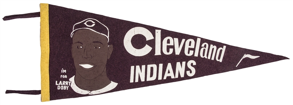 Circa 1947 Larry Doby Cleveland Indians Souvenir Pennant